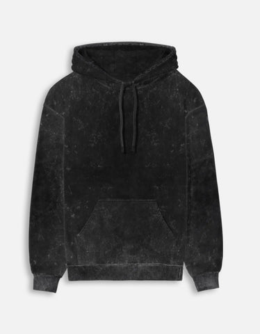 Pure Black Acid Washed Hoodie